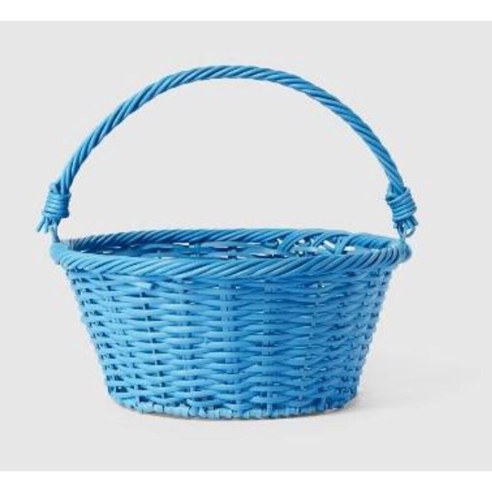 Target 12" Willow Plastic Weave Wicker Easter Basket Blue - Spritz™ Decor